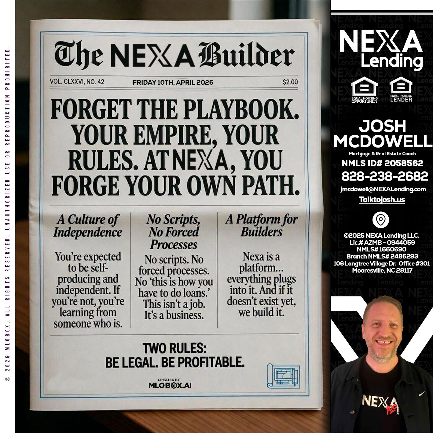 THE NEXA BUILDER - Joshua Mcdowell -Mortgage Loan Officer