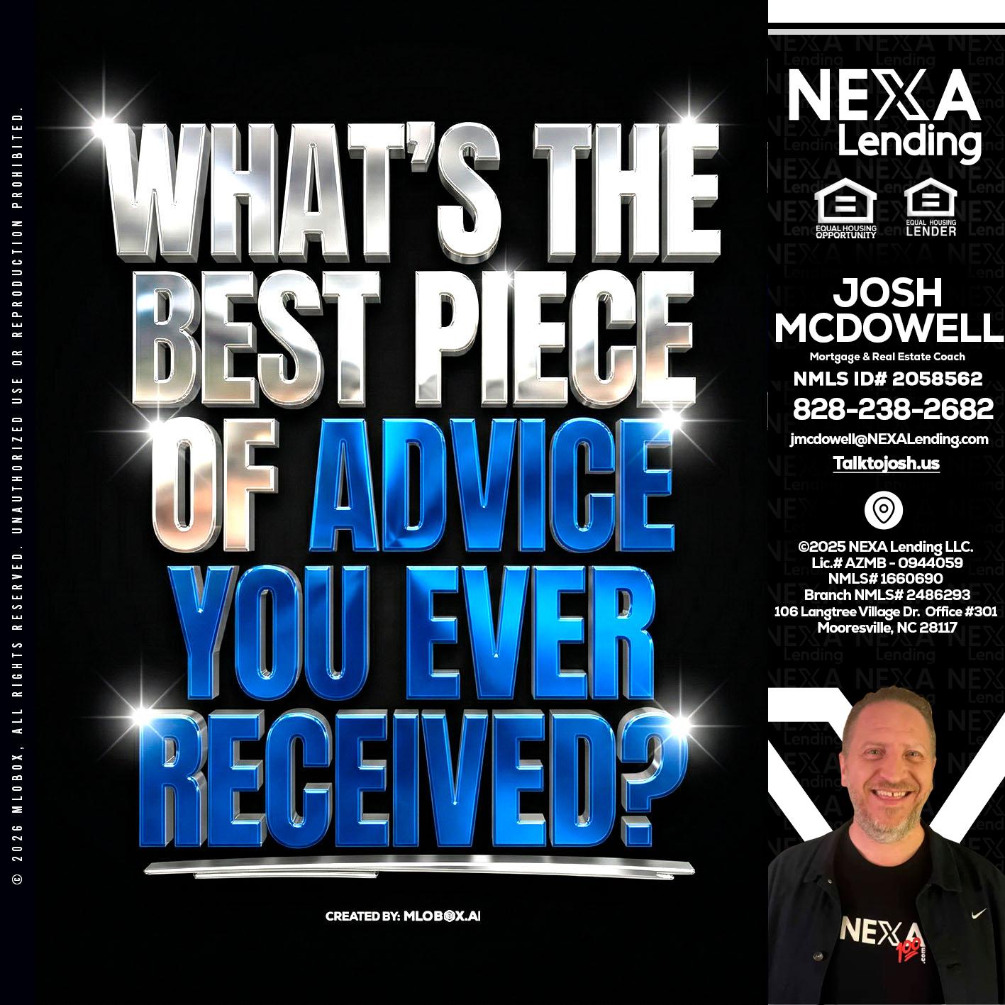 WHATS THE BEST - Joshua Mcdowell -Mortgage Loan Officer