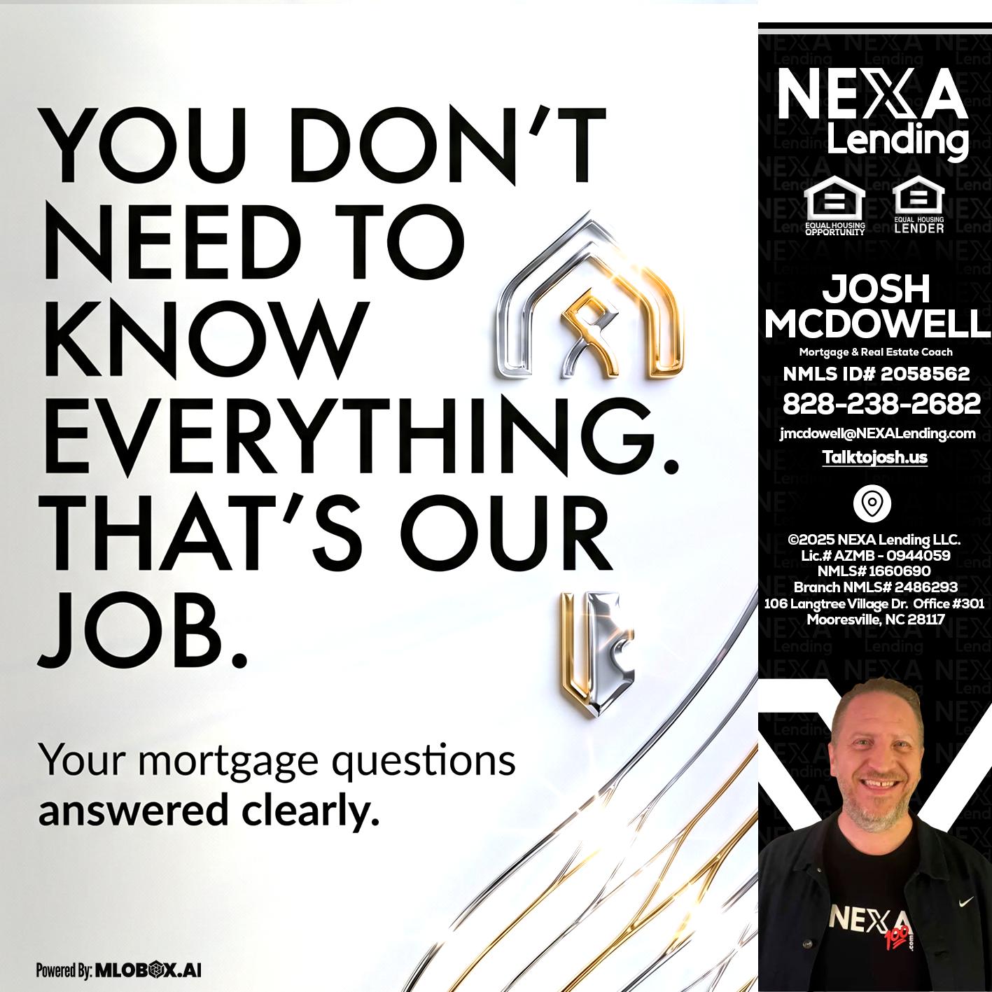 THAT IS OUR JOB - Joshua Mcdowell -Mortgage Loan Officer