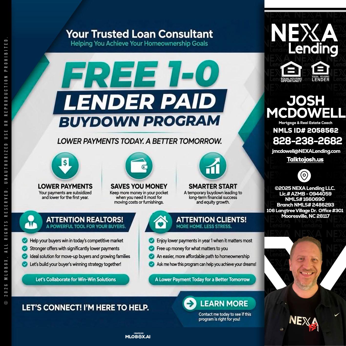 FREE 1-0 - Joshua Mcdowell -Mortgage Loan Officer